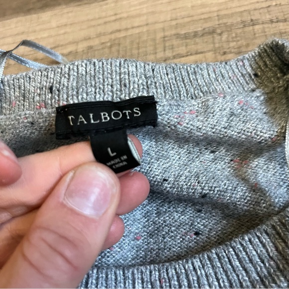 🎉 🛍️ MOVING SALE • Talbots Grey long sleeve knit dress L - Picture 2 of 4